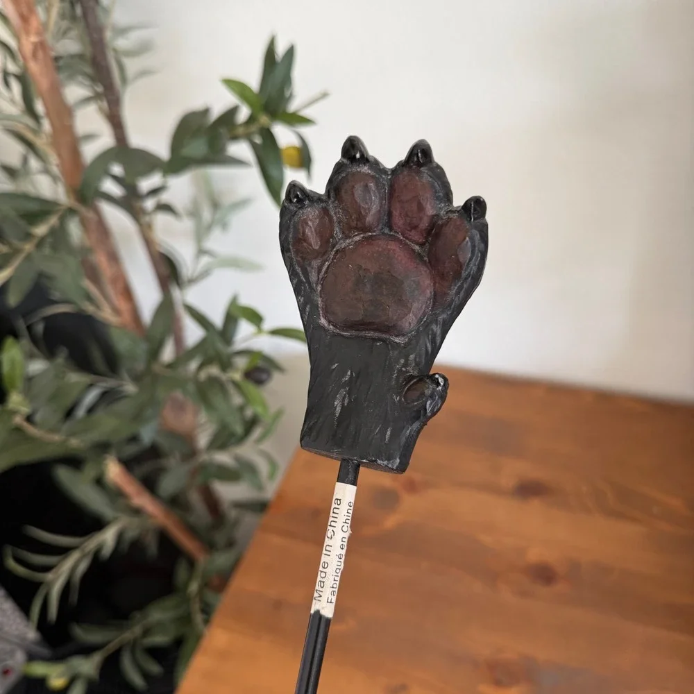 Vintage Style Black Lab Dog Head Paw Back Scratcher 18.25 Inch Long Handle